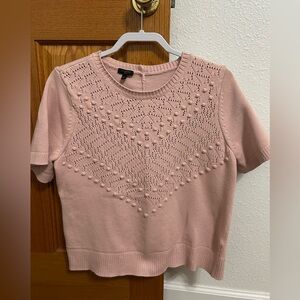 Talbots short sleeve sweater with texture Dusty Rose XL Petite Like New